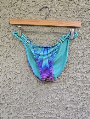 Dolcessa Turquoise & Purple Ombre Women’s Swim Bottom - Braided Side Detail